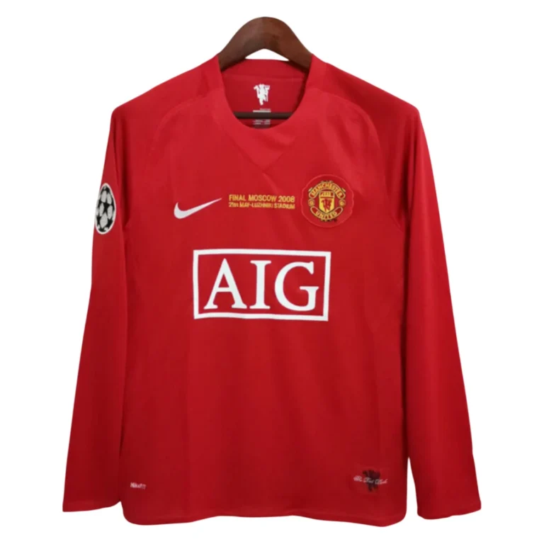 Camiseta Retro Manchester United 07/08 – Edición Final Champions League manga larga